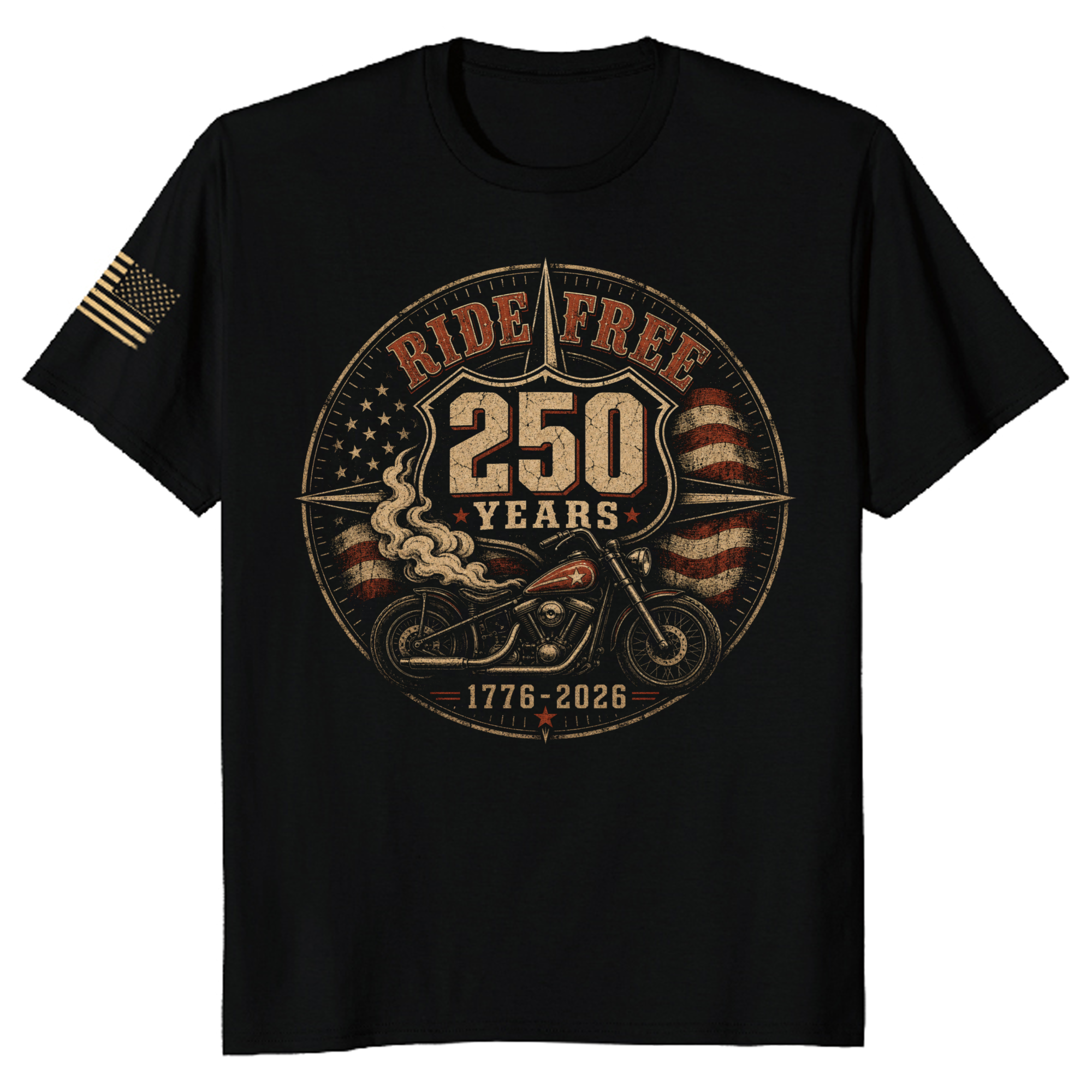 Simple USA-Inspired Patriotic Basic Graphic T-Shirt