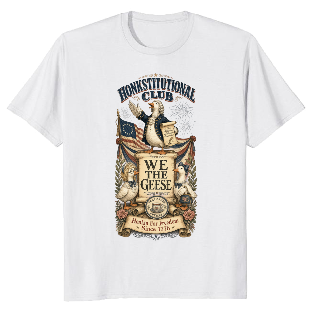 Cottagecore Goose Club Animal Humor Graphic T-Shirt
