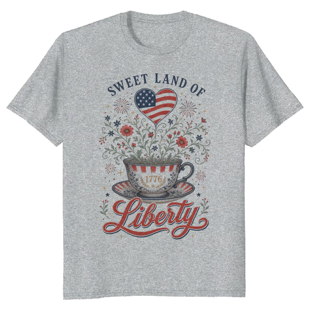 Patriotic Girly Americana Graphic T-Shirt