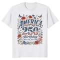 250 Year Of Freedom Patriotic Flower Graphic T-Shirt