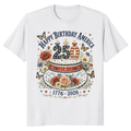 Vintage Patriotic 250 Years of Freedom Floral Graphic T-Shirt