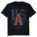 Floral USA Lettering Pattern Graphic T-Shirt