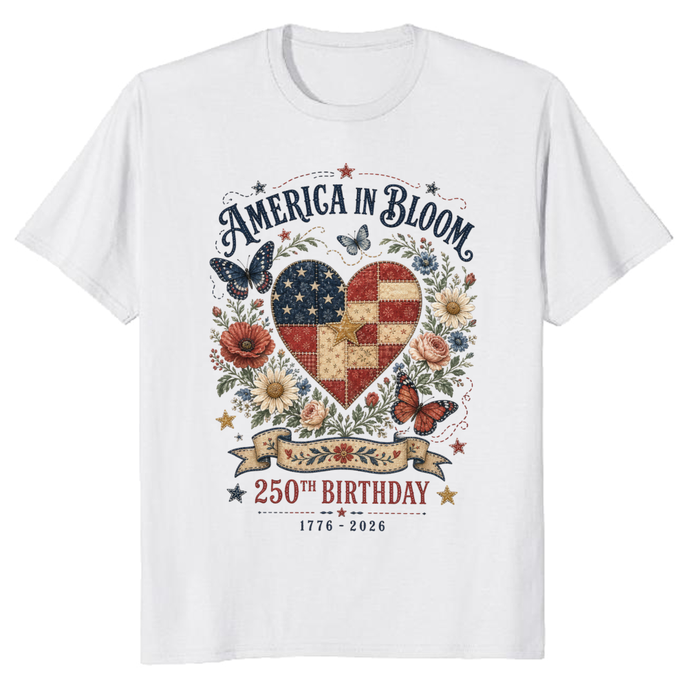 250 Year Of Freedom Patriotic Wildflower Graphic T-Shirt