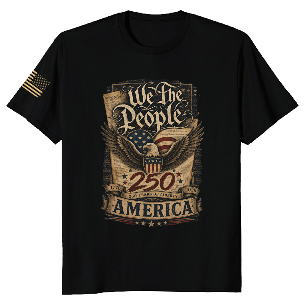 Patriotic 250th Anniversary Decorated Flag Graphic T-Shirt