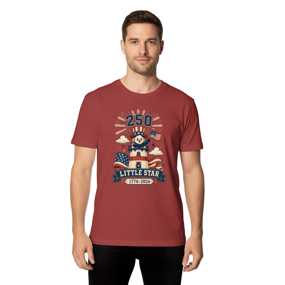 Cartoon Cute Bald Eagle Patriotic Graphic T-Shirt