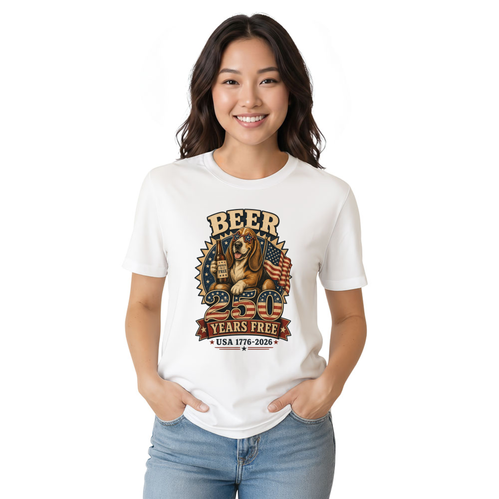Patriotic Dog USA Flag Graphic T-Shirt