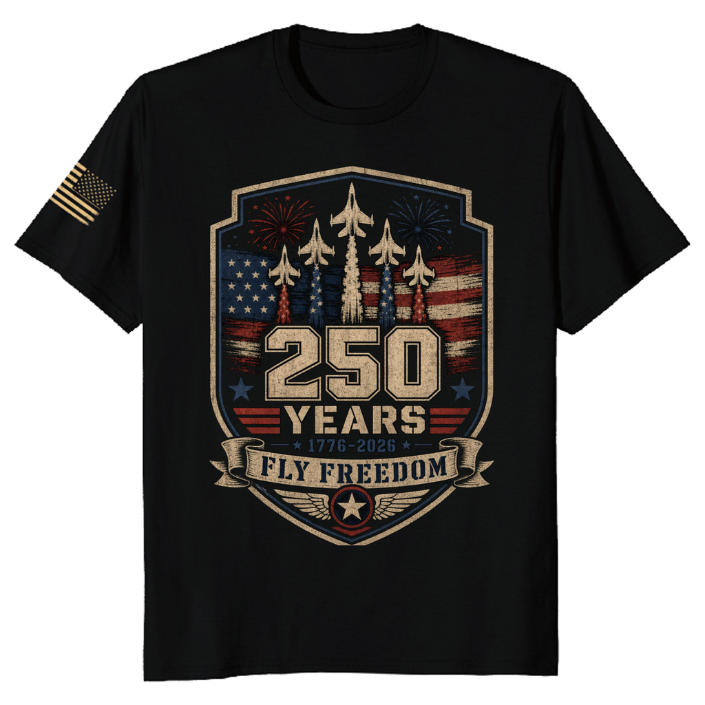 Simple Patriotic Red White Blue Flag-Inspired Graphic T-Shirt