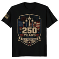 Simple Patriotic Red White Blue Flag-Inspired Graphic T-Shirt