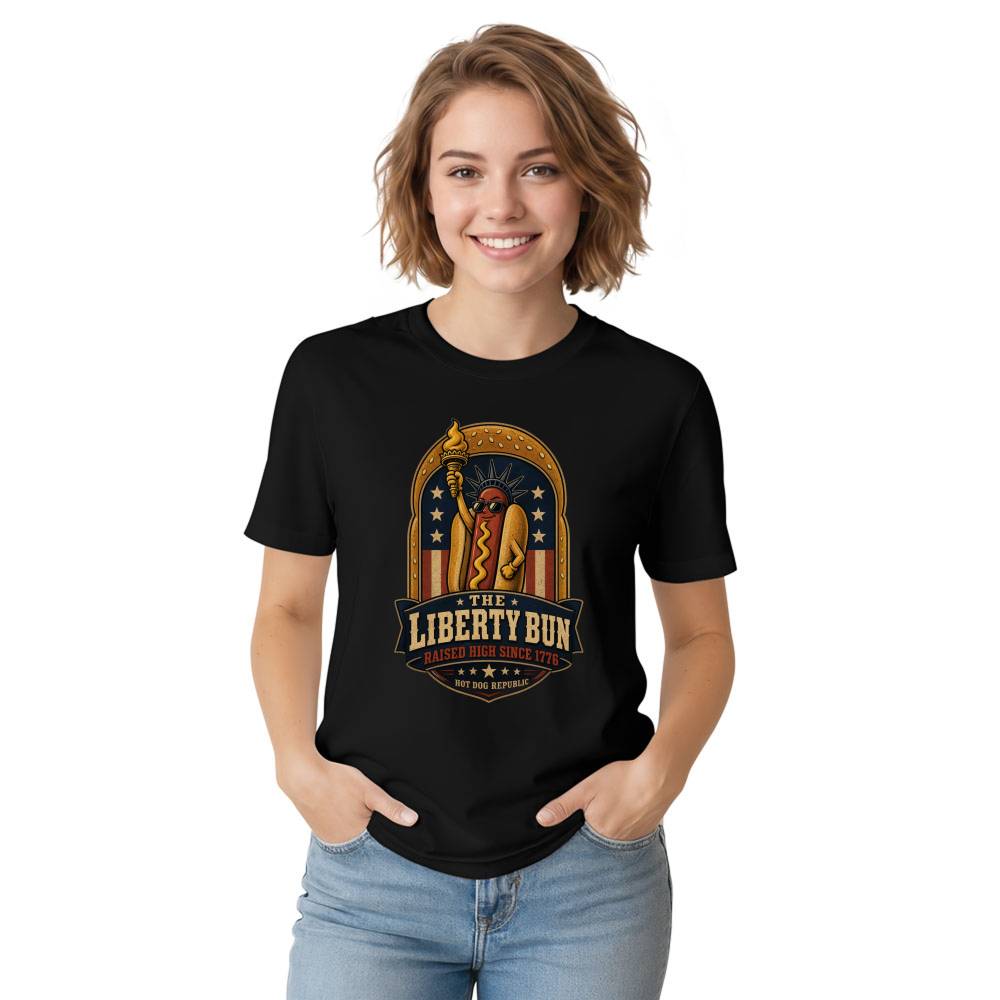 Patriotic Hot Dog Graphic T-Shirt