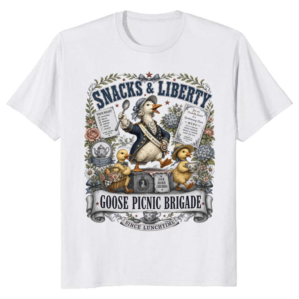 Cottagecore Goose Club Farm Bird Graphic T-Shirt