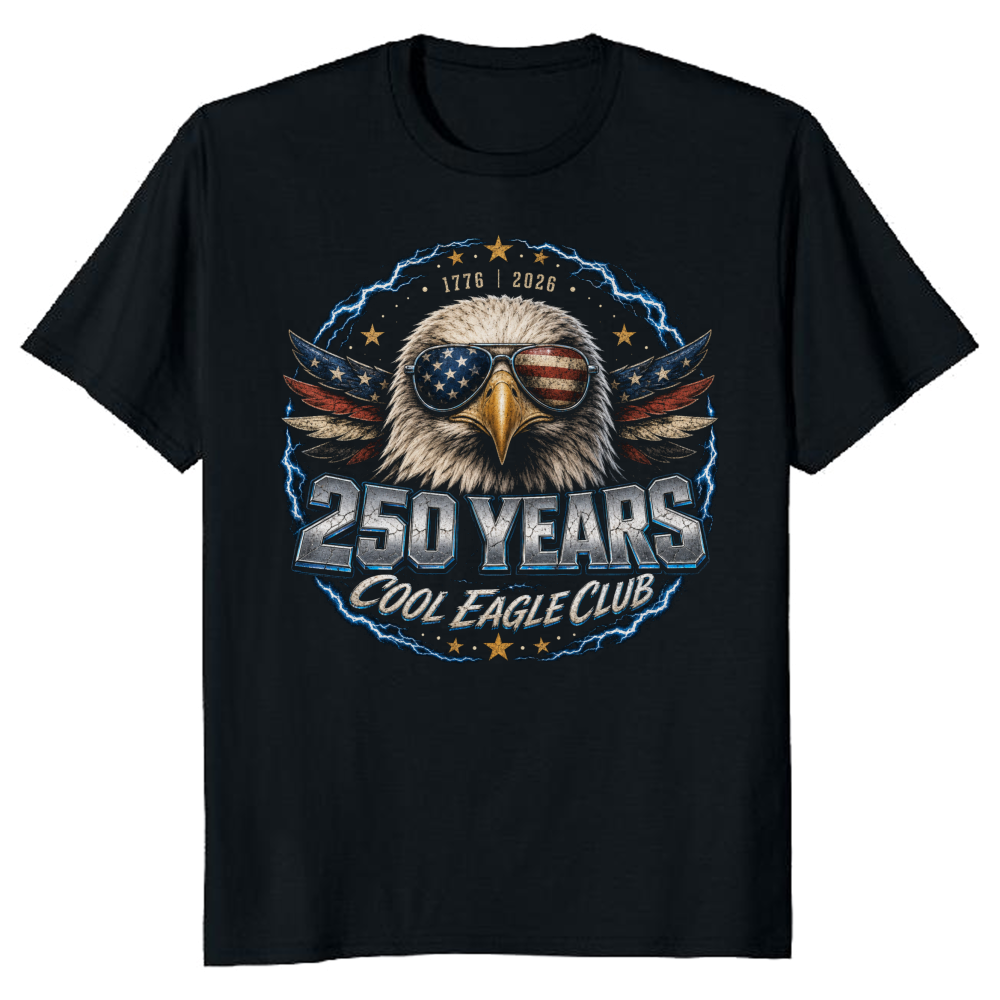 Bold Cool Eagle American Flag 1776 2026 Graphic T-Shirt