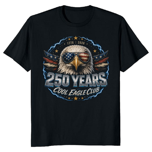 Bold Cool Eagle American Flag 1776 2026 Graphic T-Shirt