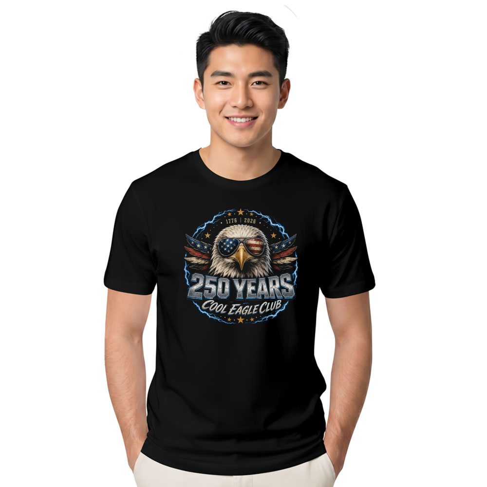 Bold Cool Eagle American Flag 1776 2026 Graphic T-Shirt