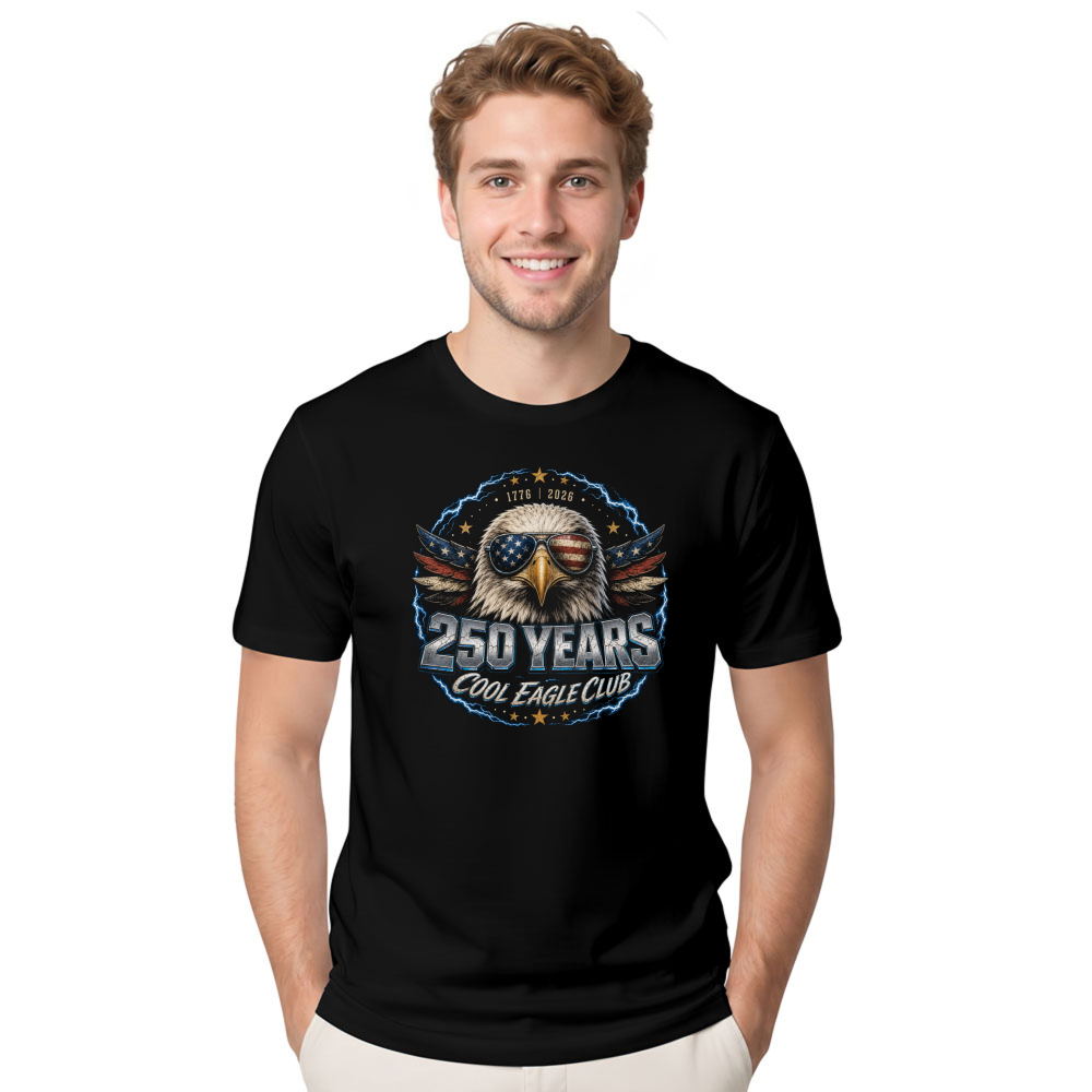 Bold Cool Eagle American Flag 1776 2026 Graphic T-Shirt