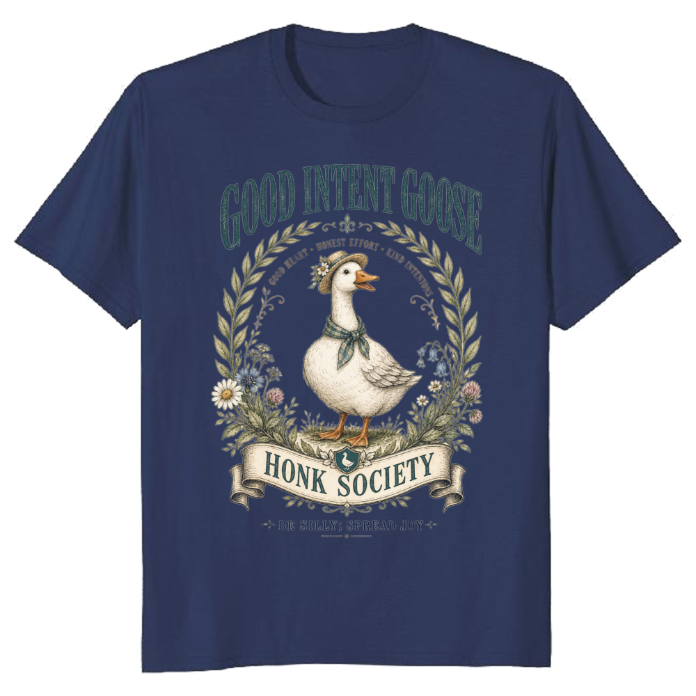 Cottagecore Goose Club Animal Humor Graphic T-Shirt