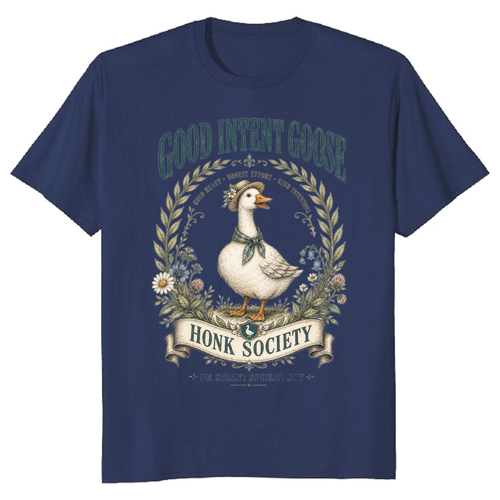Cottagecore Goose Club Animal Humor Graphic T-Shirt