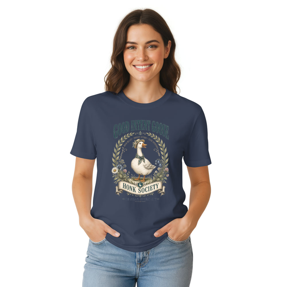Cottagecore Goose Club Animal Humor Graphic T-Shirt