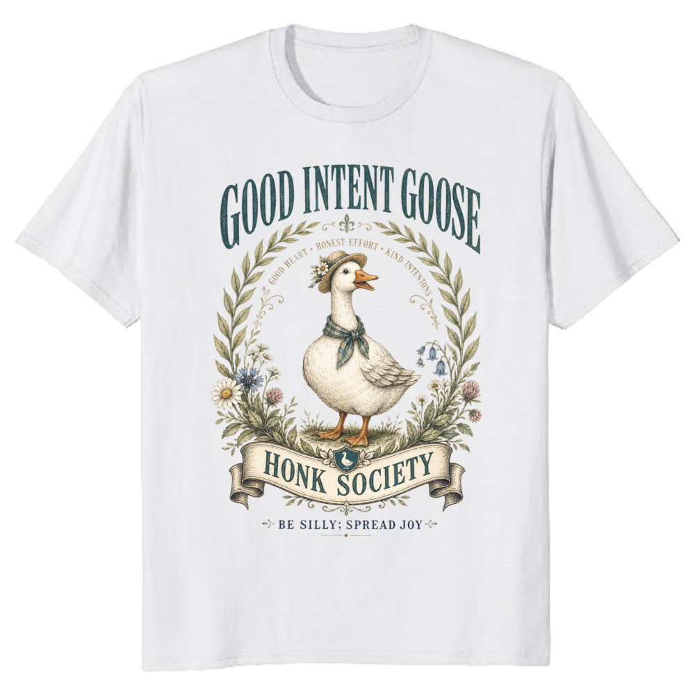 Cottagecore Goose Club Animal Humor Graphic T-Shirt