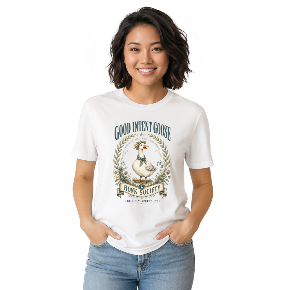 Cottagecore Goose Club Animal Humor Graphic T-Shirt