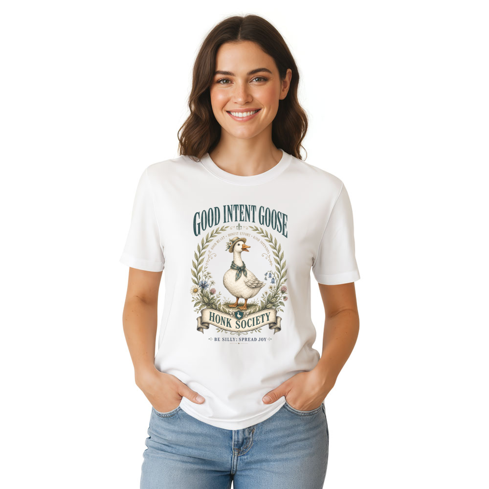 Cottagecore Goose Club Animal Humor Graphic T-Shirt