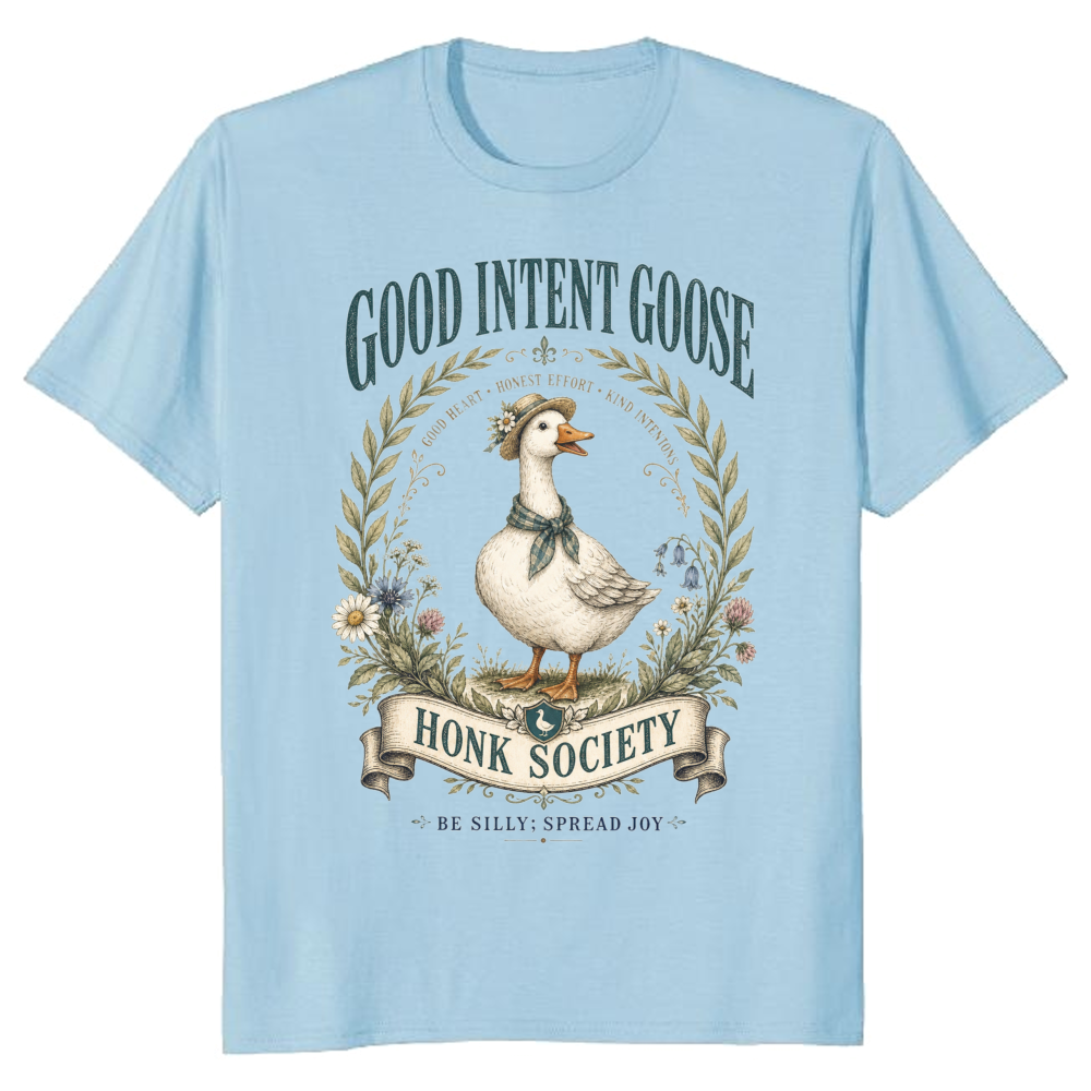 Cottagecore Goose Club Animal Humor Graphic T-Shirt