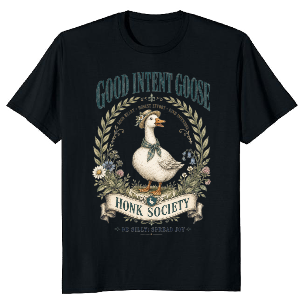 Cottagecore Goose Club Animal Humor Graphic T-Shirt