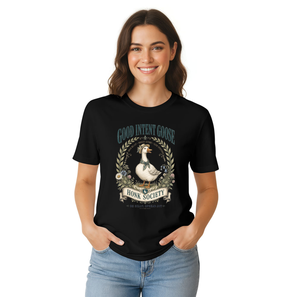 Cottagecore Goose Club Animal Humor Graphic T-Shirt
