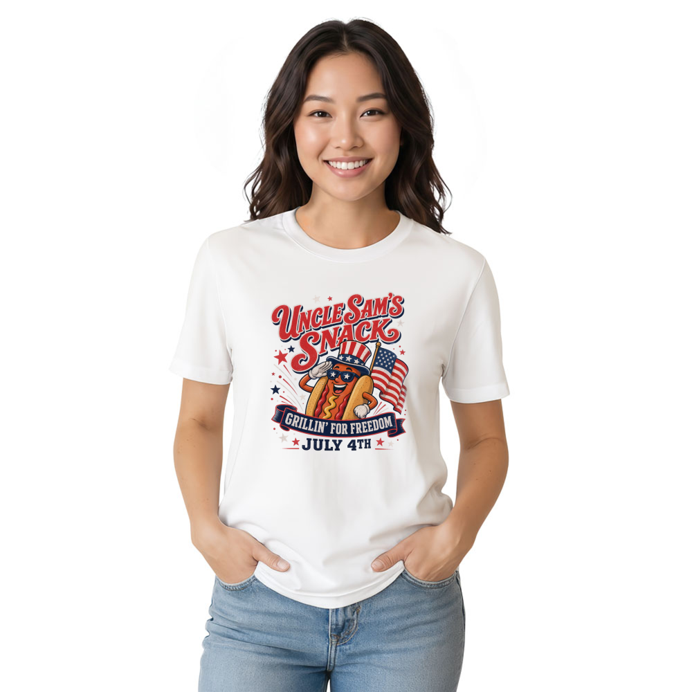 Patriotic Hot Dog Graphic T-Shirt