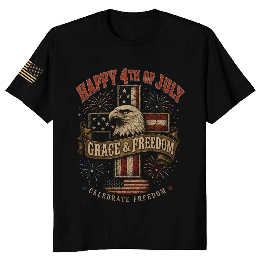 Patriotic Cross Graphic T-Shirt