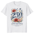 Botanical 250 Years Of Freedom Patriotic Floral Graphic T-Shirt