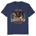 Patriotic Dog 4th Of July 250th Anniversary USA Flag Red White Blue Freedom 1776 2026 Cute Retro T-Shirt