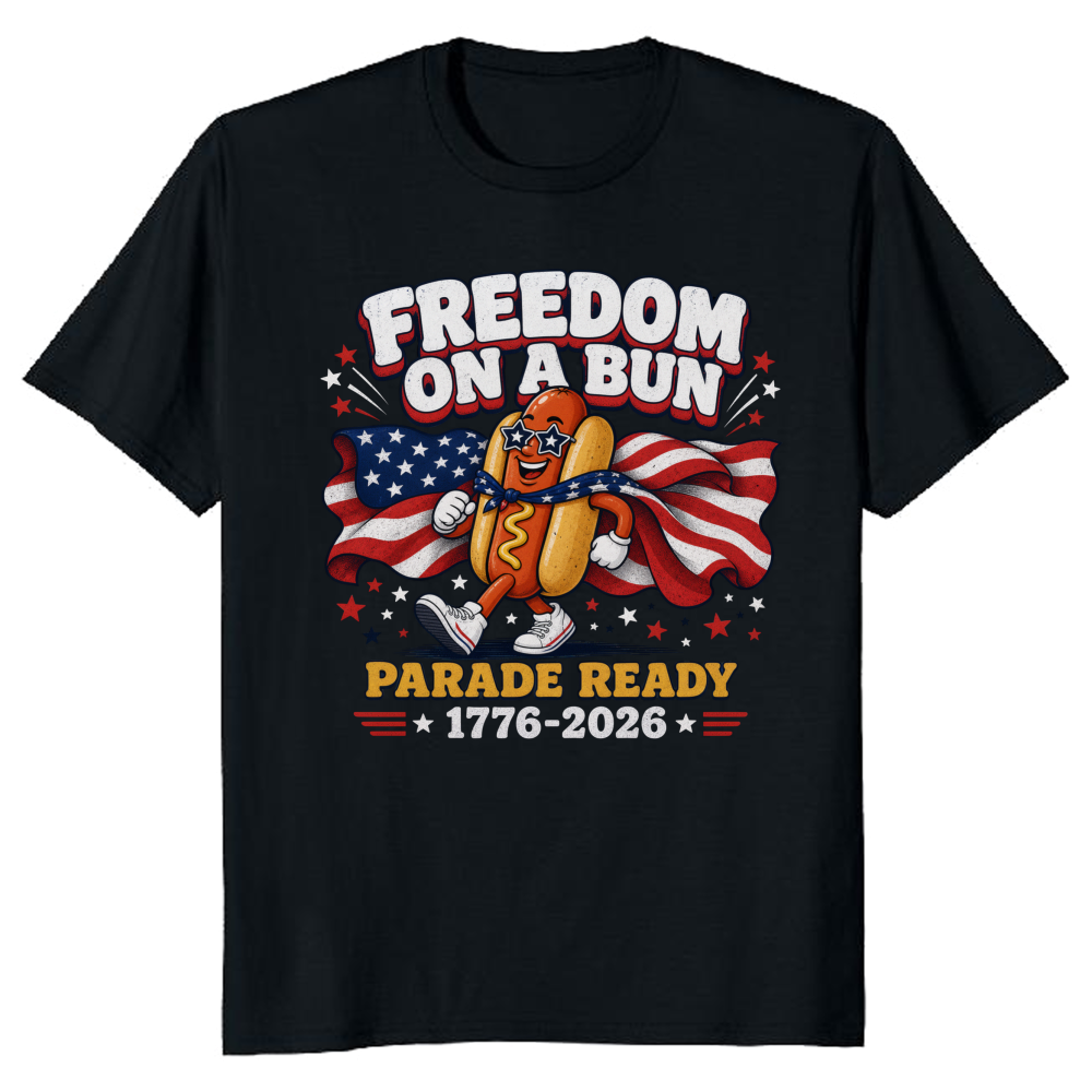 Patriotic Hot Dog Graphic T-Shirt