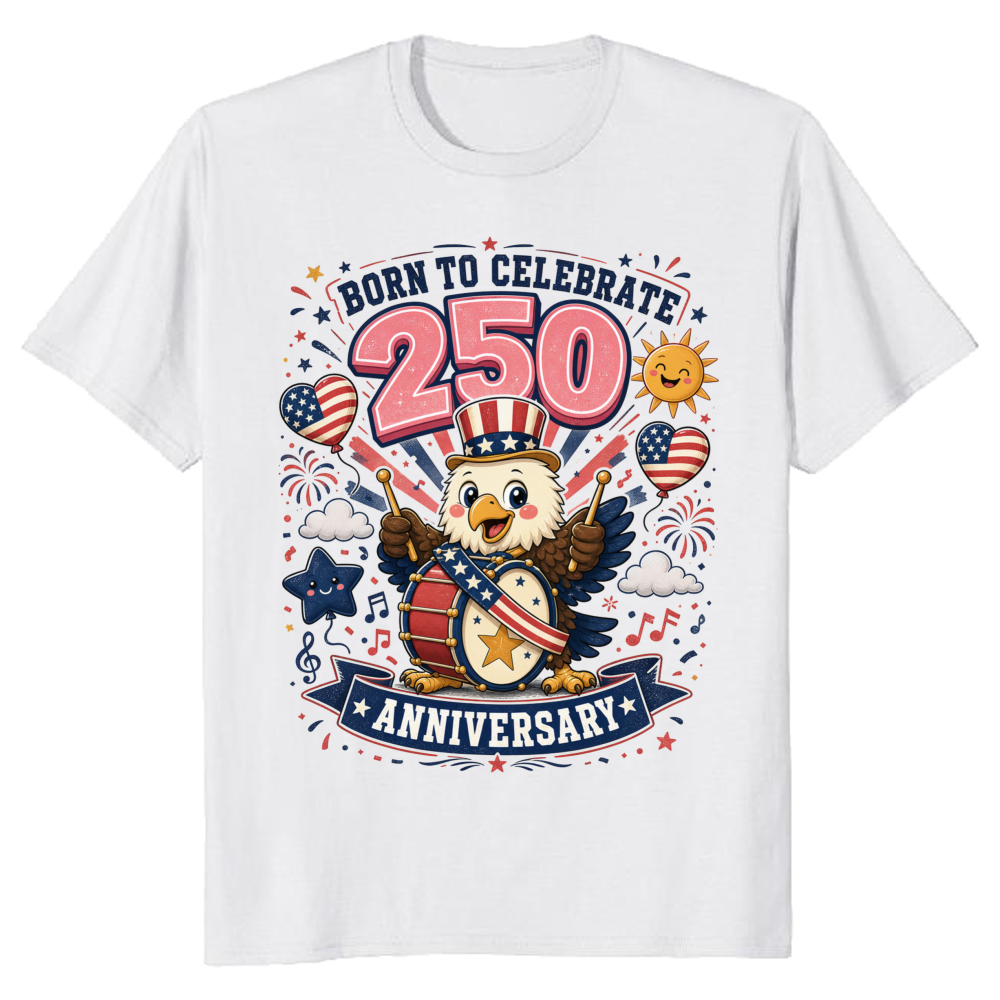 Cute Cartoon Bald Eagle Patriotic Graphic T-Shirt