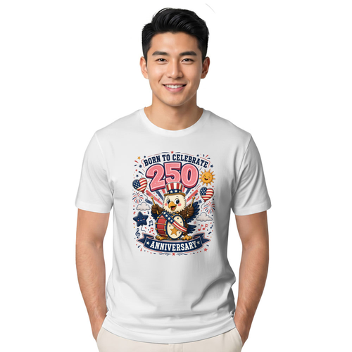 Cute Cartoon Bald Eagle Patriotic Graphic T-Shirt