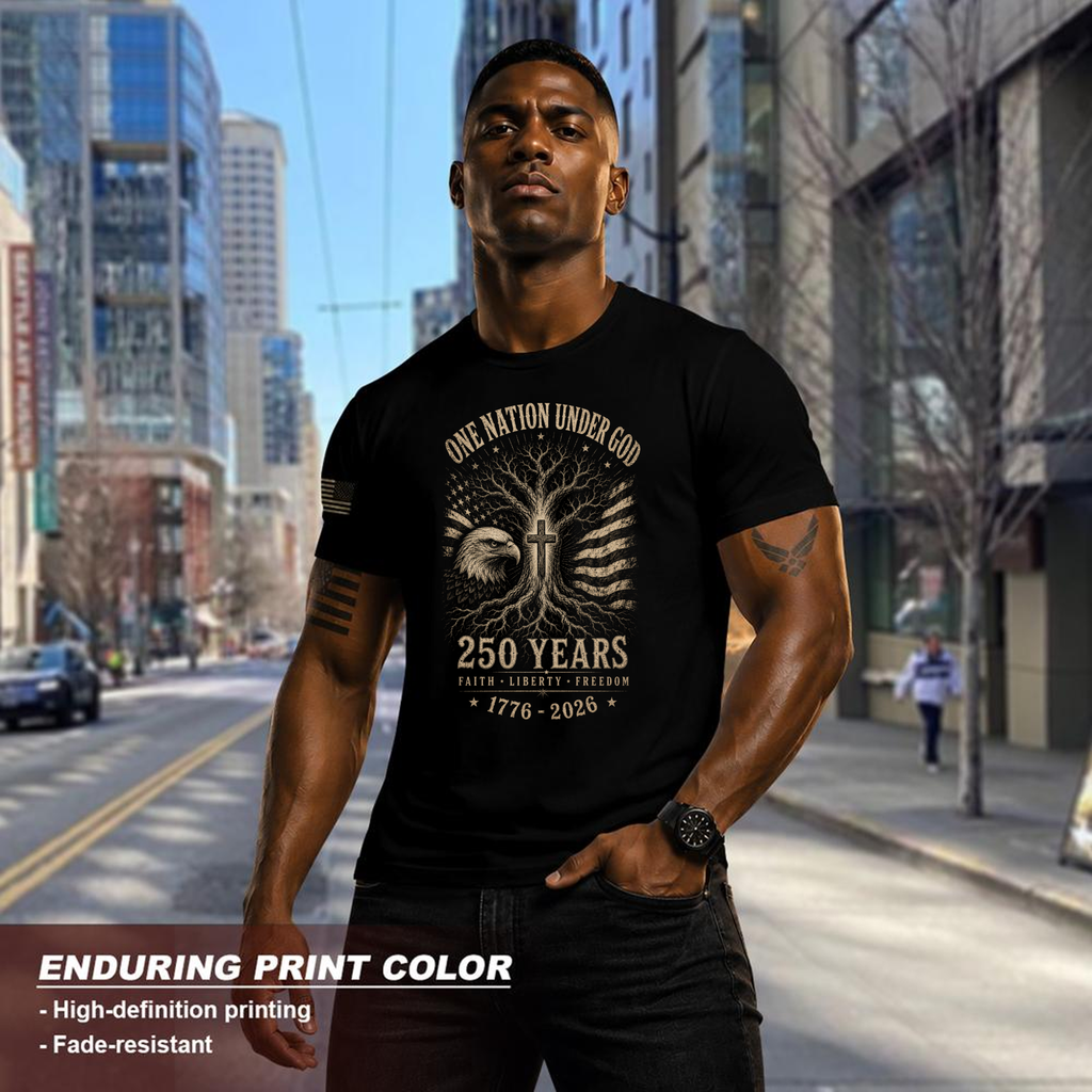 Patriotic Cross Faith Graphic T-Shirt