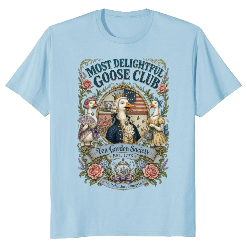 Cottagecore Goose Club Farm Bird Humor Graphic T-Shirt