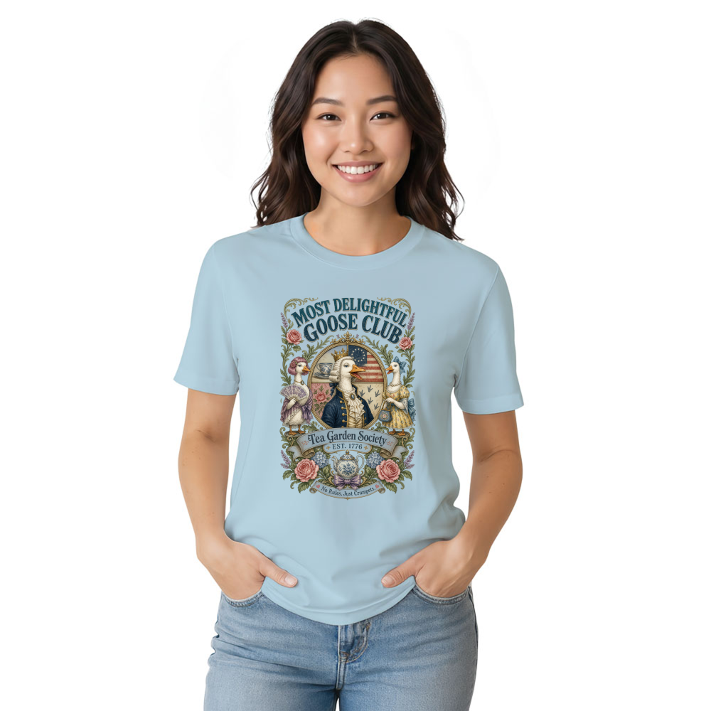 Cottagecore Goose Club Farm Bird Humor Graphic T-Shirt