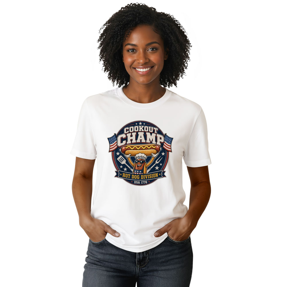Patriotic Hot Dog Graphic T-Shirt