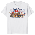 Patriotic Cat 4th Of July USA Fireworks, Funny Cat Lover Gift For Independence Day And American Celebration T-Shirt