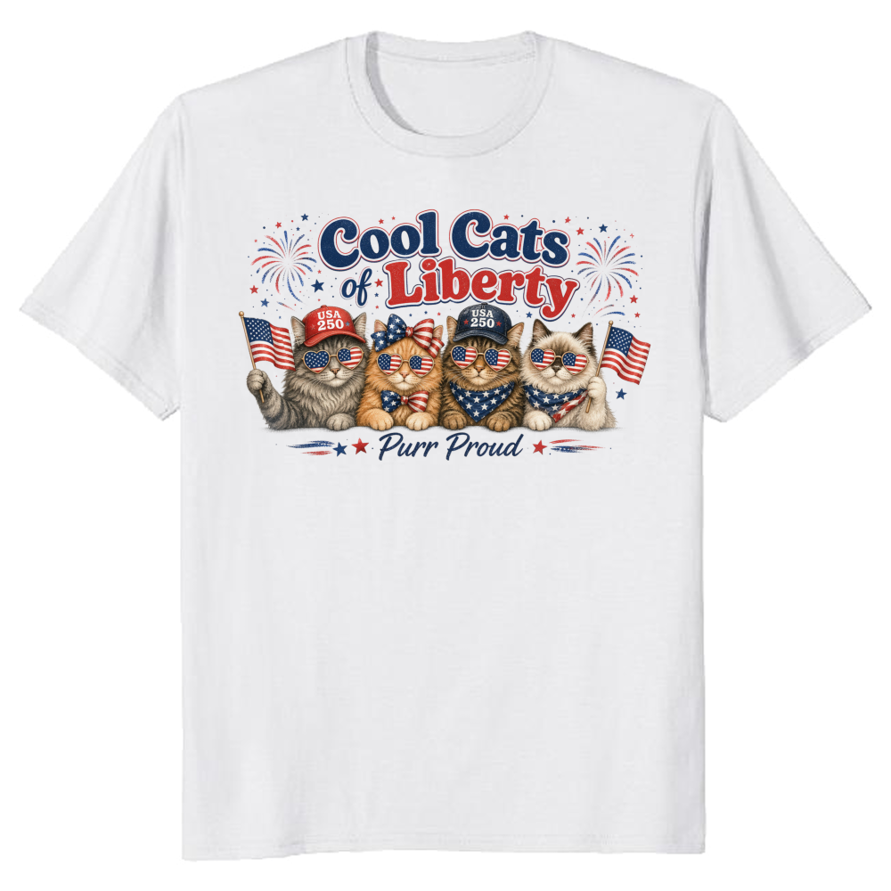 Patriotic Cat Graphic T-Shirt
