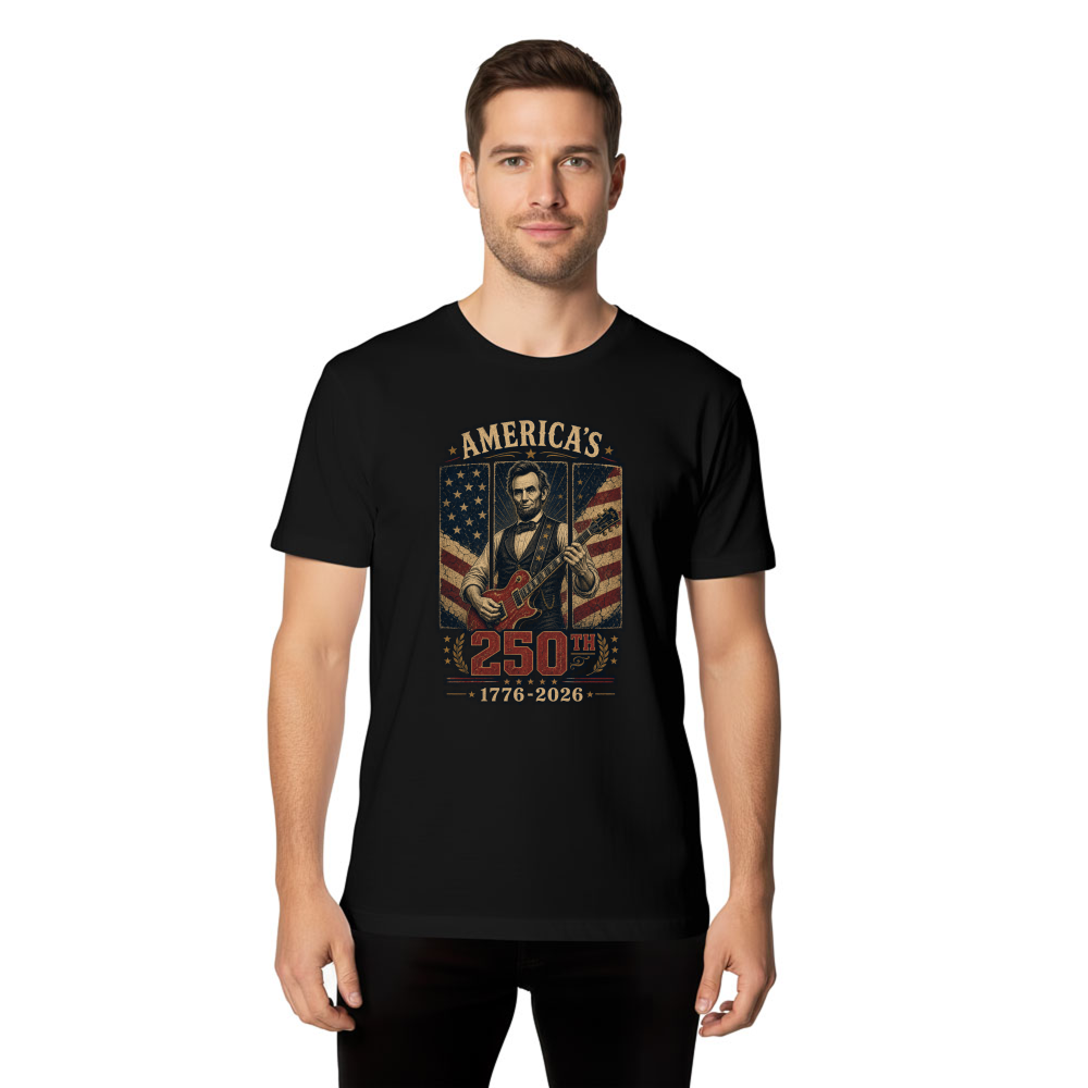 Lincoln Playing Guitar Graphic T-Shirt
