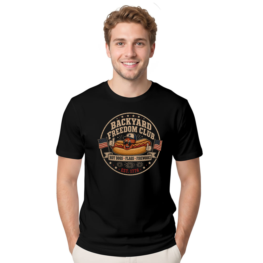 Patriotic Hot Dog Graphic T-Shirt