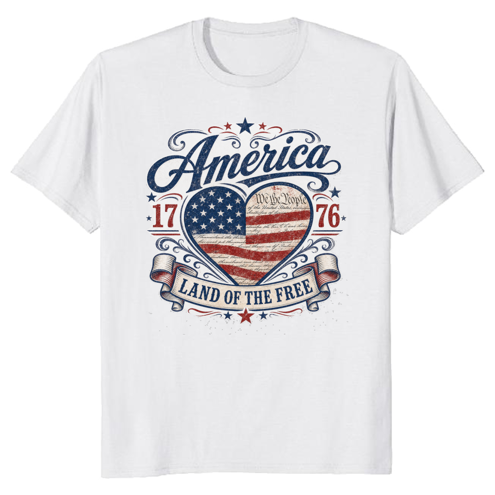 Pretty 250th Anniversary Decorated Flag Graphic T-Shirt