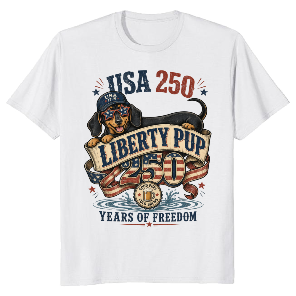 Patriotic Dog Graphic T-Shirt