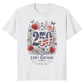 250 Years of Freedom Patriotic Wildflower Graphic T-Shirt