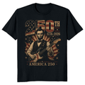 Retro Abraham Lincoln Playing Guitar Graphic T-Shirt