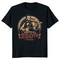 Retro Abraham Lincoln Playing Guitar Americana Graphic T-Shirt