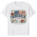 250 Year of Freedom Patriotic Flower Graphic T-Shirt
