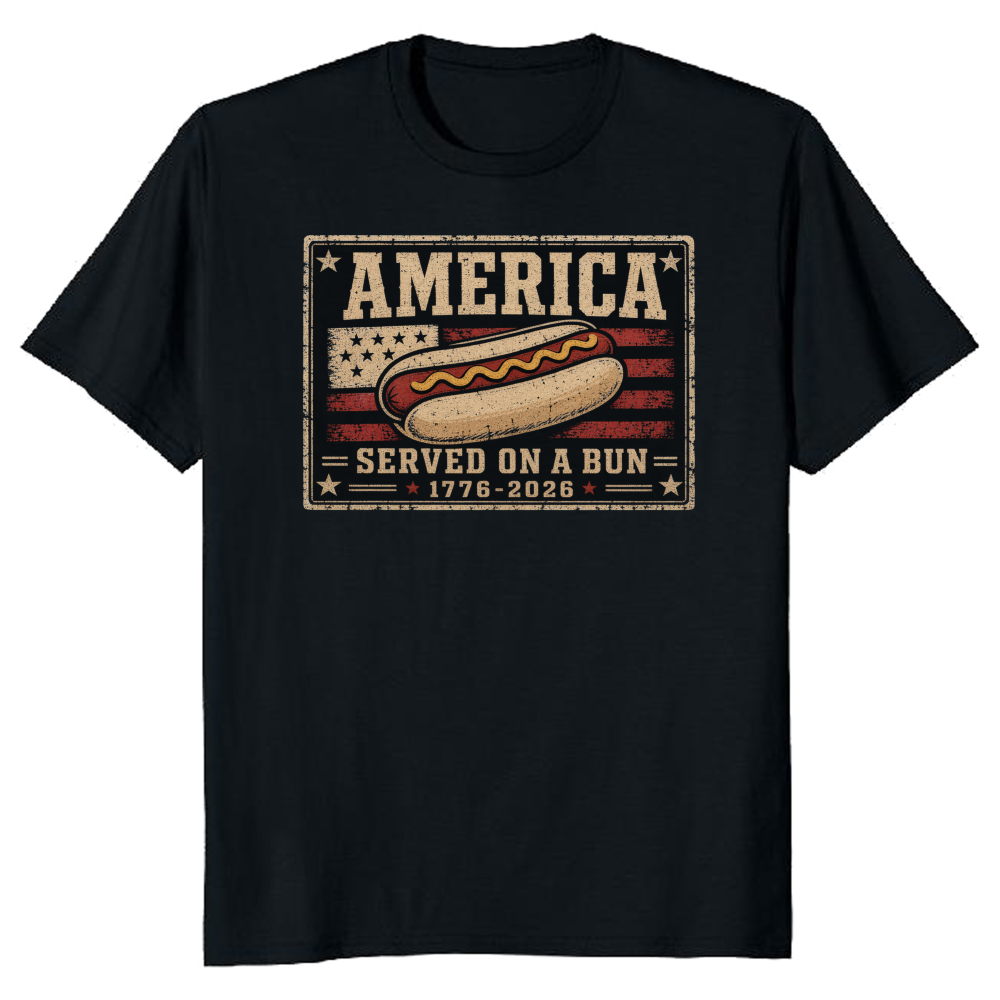 Patriotic Hot Dog Food Graphic T-Shirt