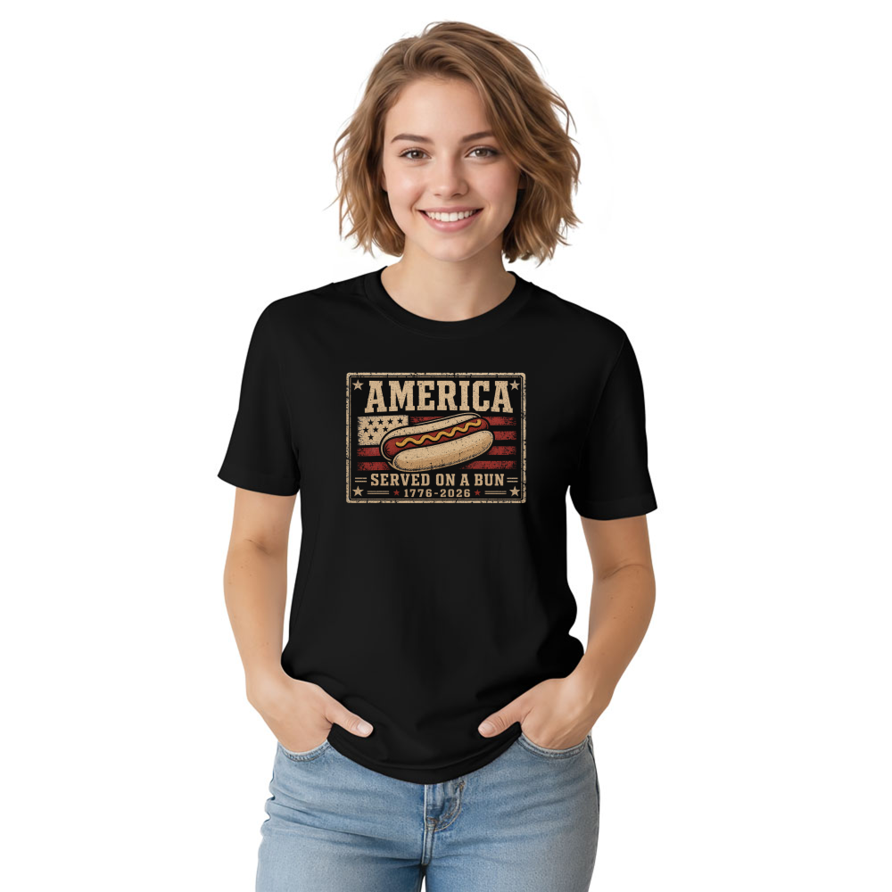 Patriotic Hot Dog Food Graphic T-Shirt